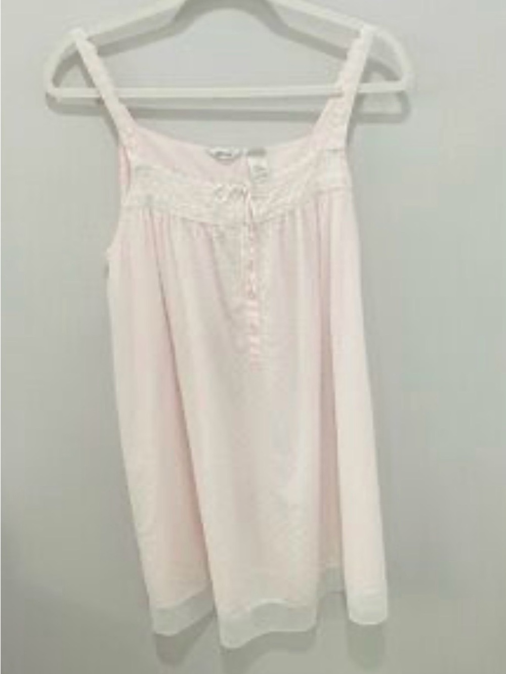 Adonna Light Pink Lace-Trim Chemise Slip Nightgown